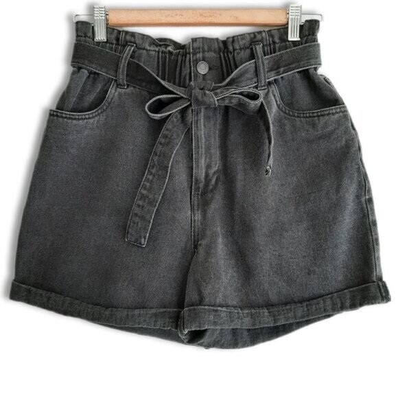 VERO MODA Tamira High Rise Stretch Paperbag Waist Jean Shorts Sz S - Picture 1 of 12